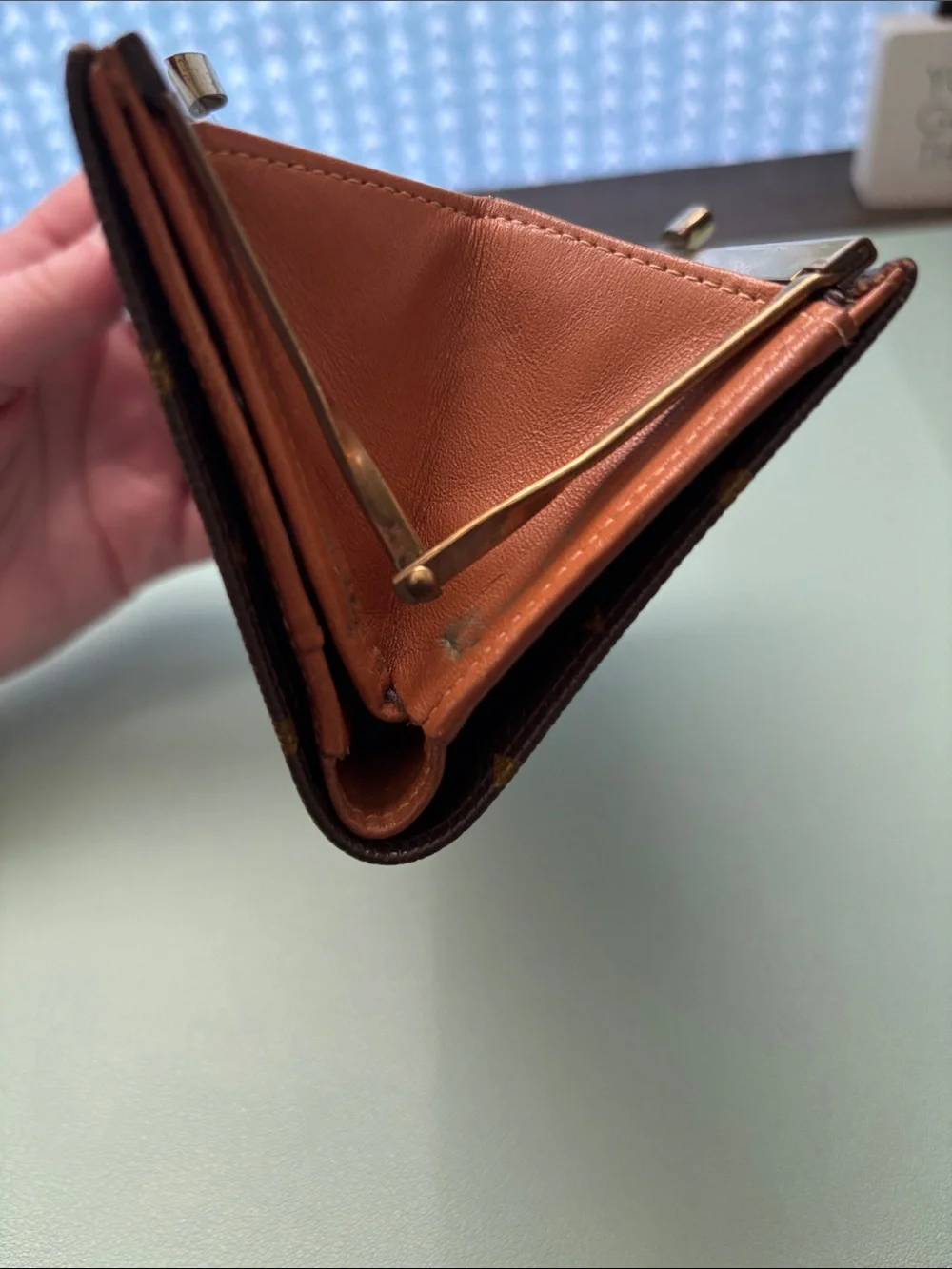 Louis Vuitton Monogram Canvas Wallet in Brown with Gold Hardware